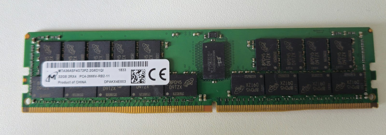 32GB Micron DDR4 2666 ECC RDIMM PC4-2666V 2Rx4 MTA36ASF4G72PZ Server Memory