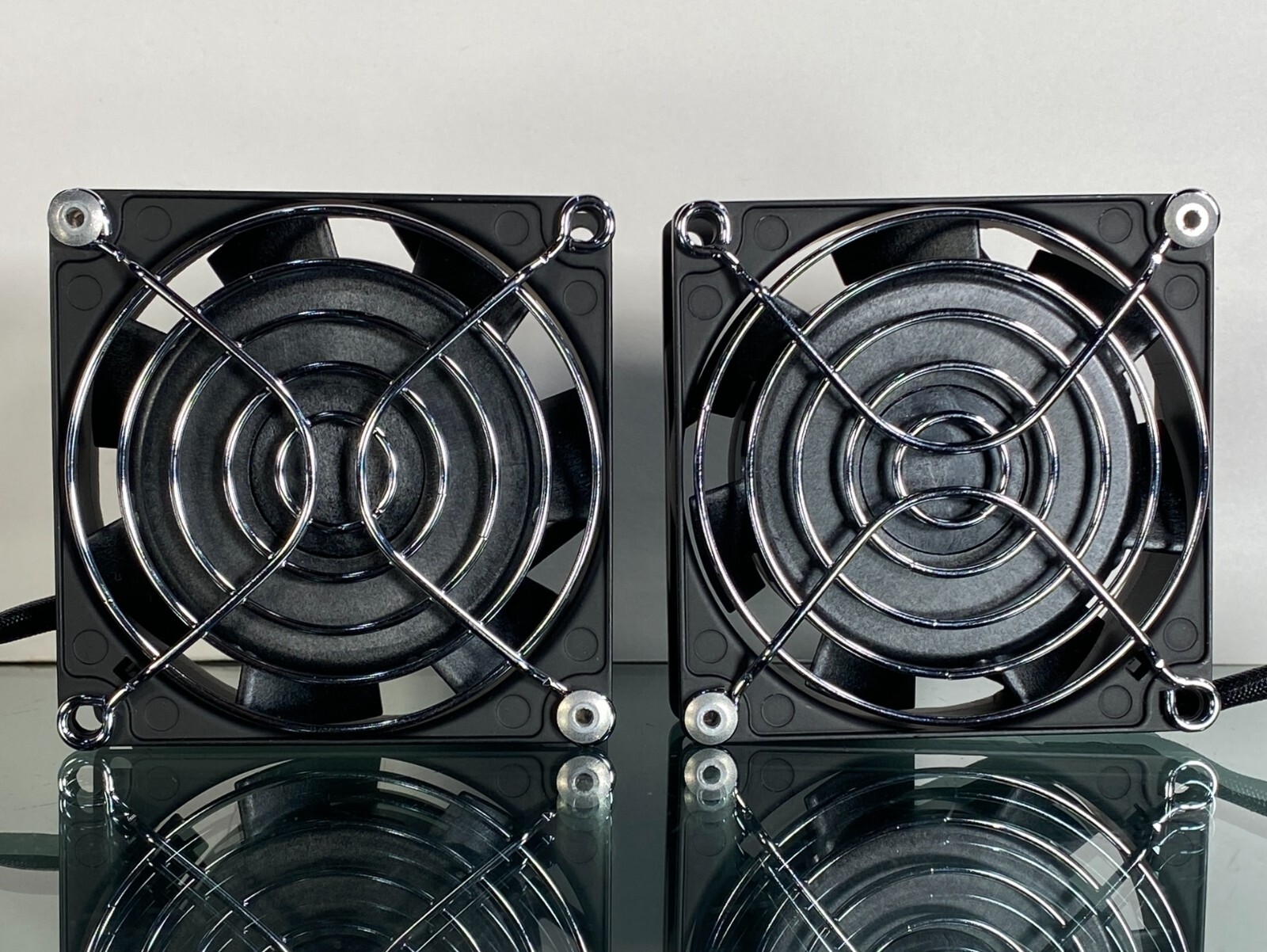 (2) 115V 8/6.5W 80x80x25mm 2-Pins Aluminum Frame AC Axial Fan NMB 3110MS-12W-B30