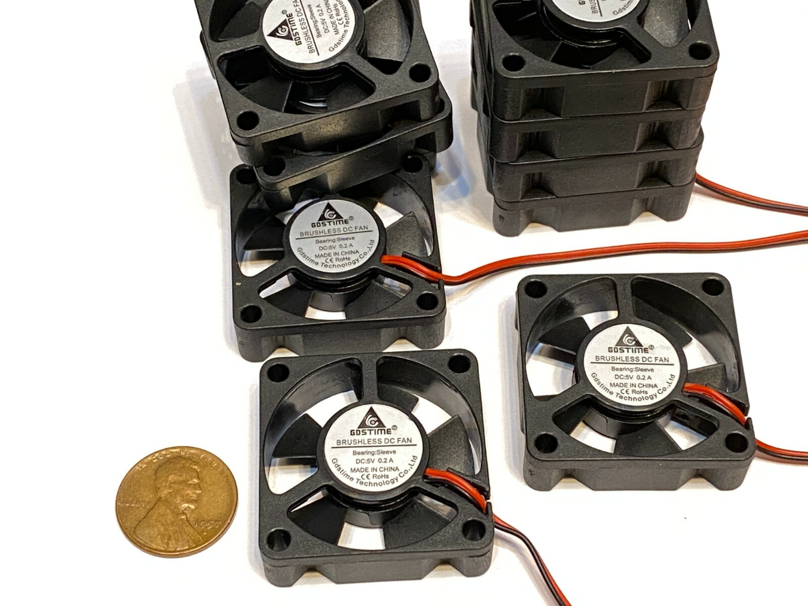 10 Pieces 5v fan 35mm x 10mm mini small cooling 2pin GDStime 3cm C9