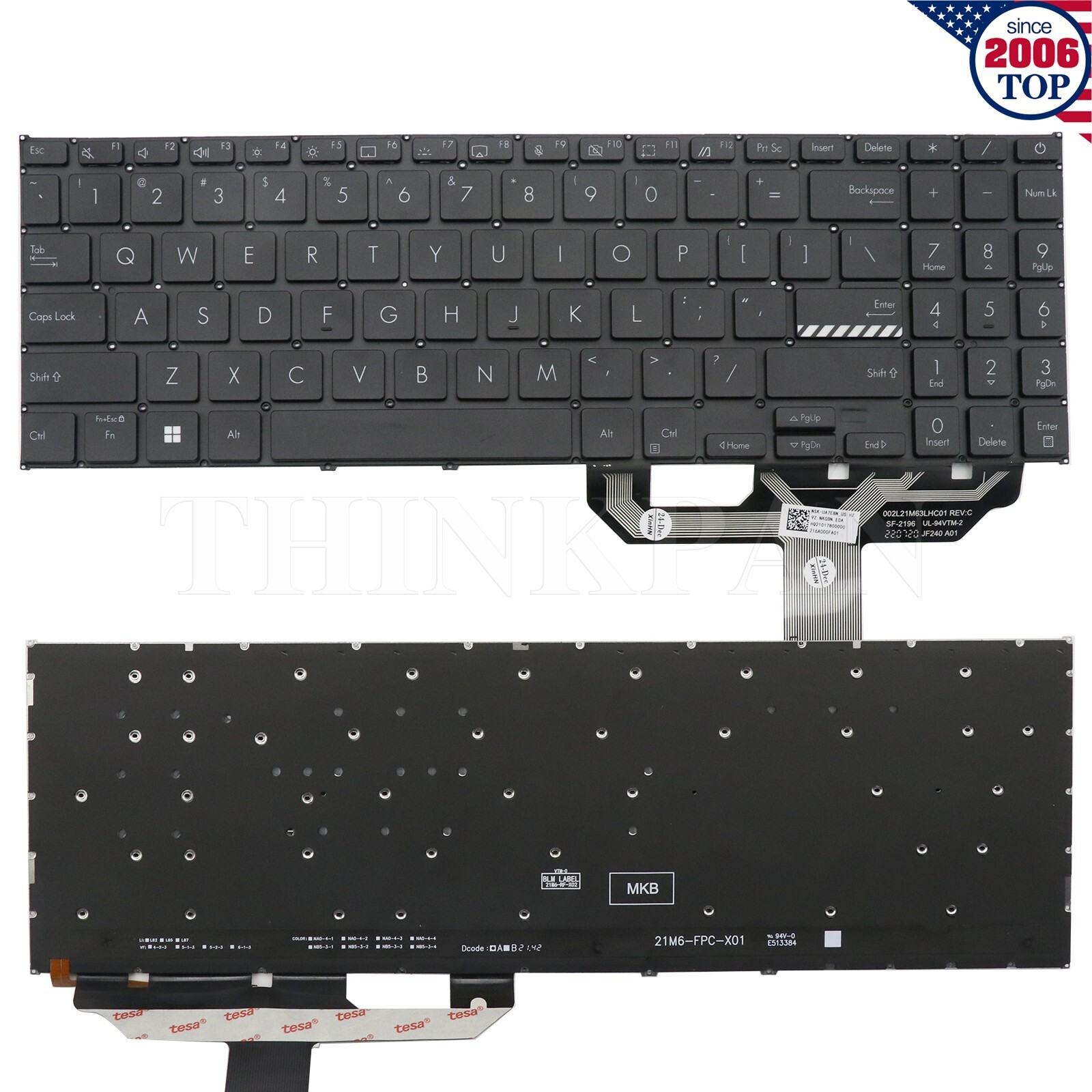 New US Backlit Keyboard for Asus Vivobook F1502 F1502VA F1504 F1504VA F1603 F160