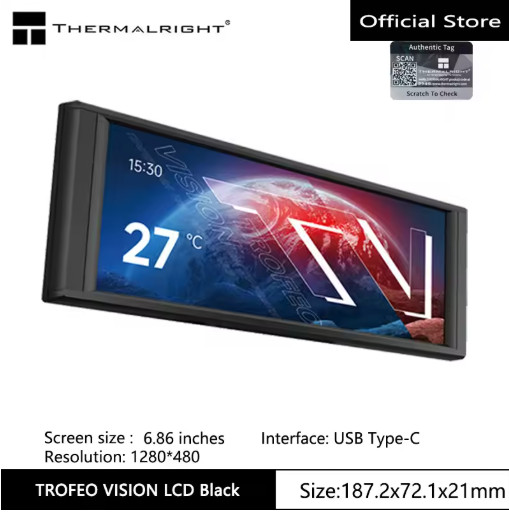 Thermalright TROFEO VISION LCD IPS 9.16″ 1920×480 USB-C Magnetic Display