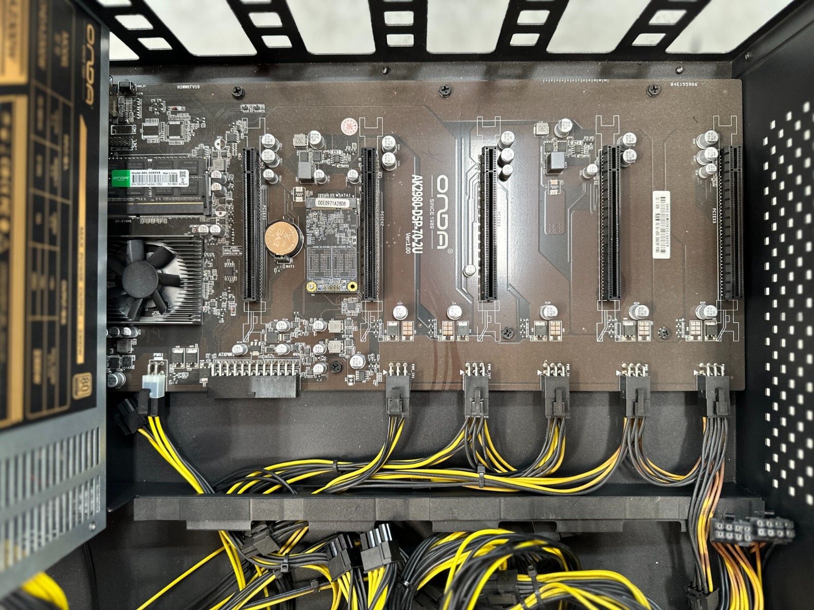 5-GPU 4U Server Mining Chassis 2300W PSU w/ Cables, CPU, RAM, SSD