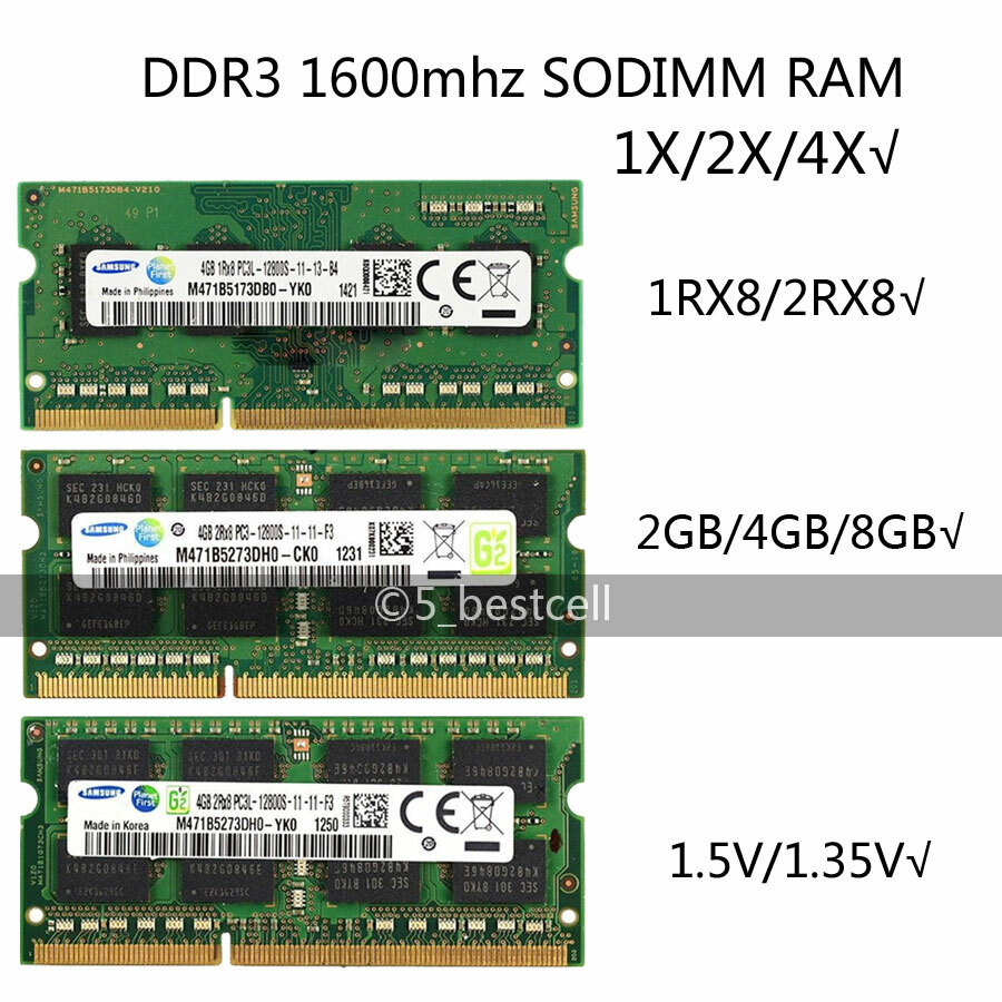 2GB/4GB/8GB DDR3 PC3-12800s 1600mhz 204pin 1R/2RX8 Sodimm Laptop Memory Ram lot