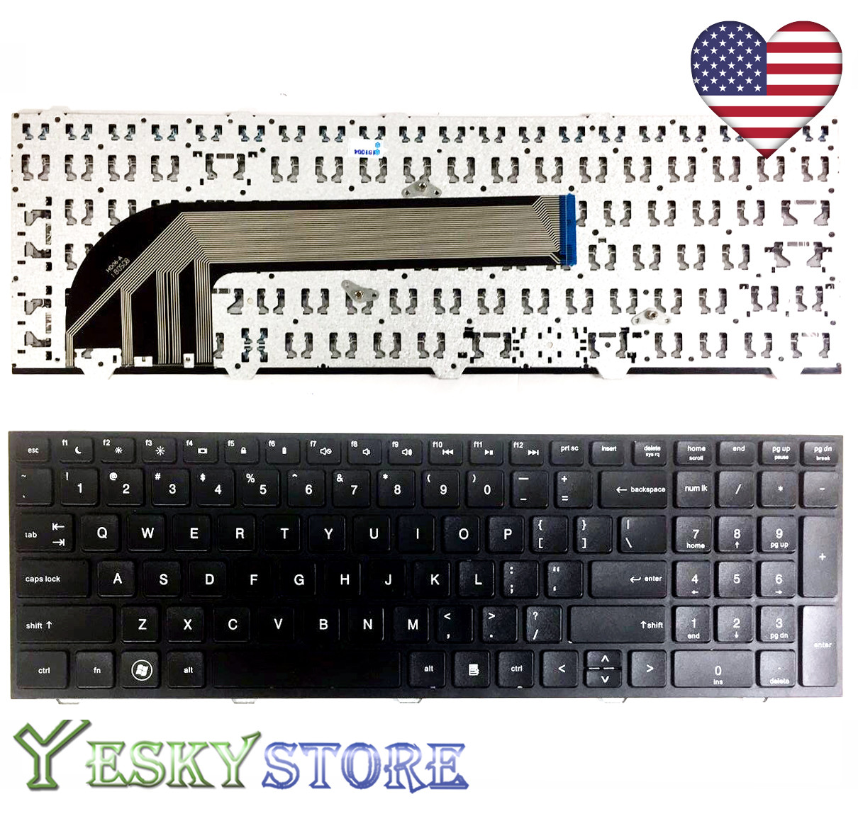NEW Replacement Notebook Keyboard for HP Probook 4540S Laptops US Version Black