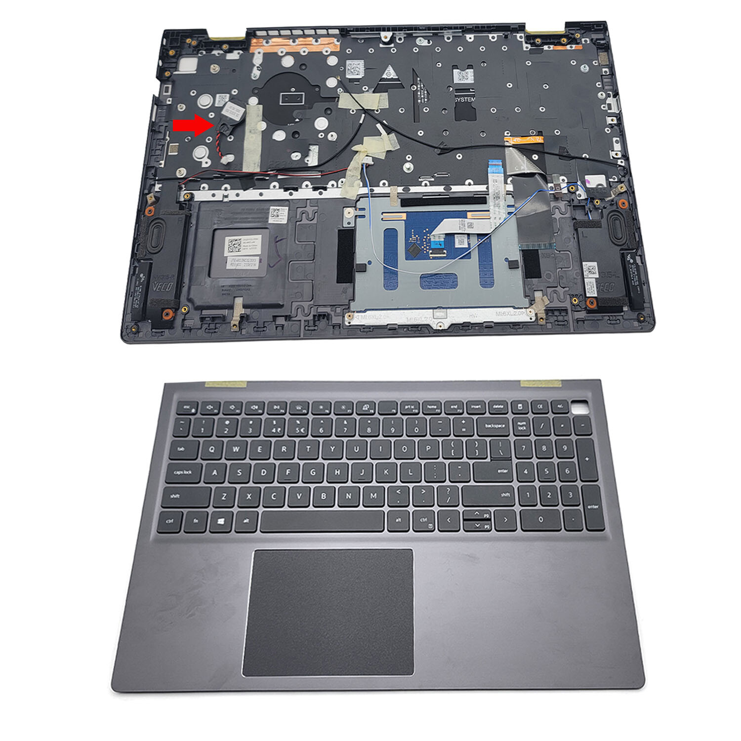 New For Dell Vostro 15 5510 5515 0JVYYX Palmrest Touchpad Backlit Keyboard Gray