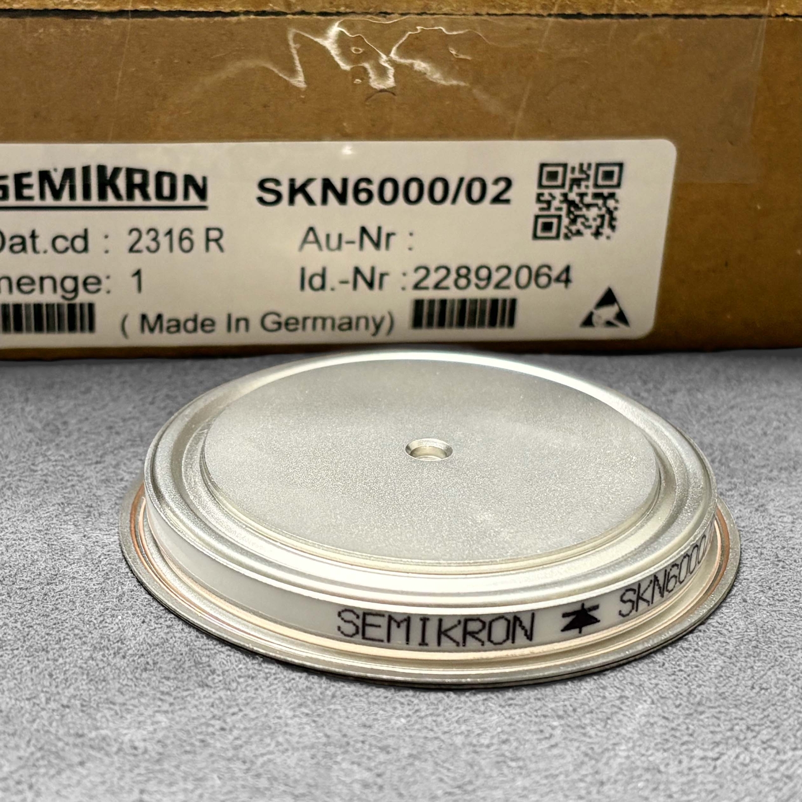 Disk Diode Module SKN6000/02 for Semikron VF1.15V 14KA.