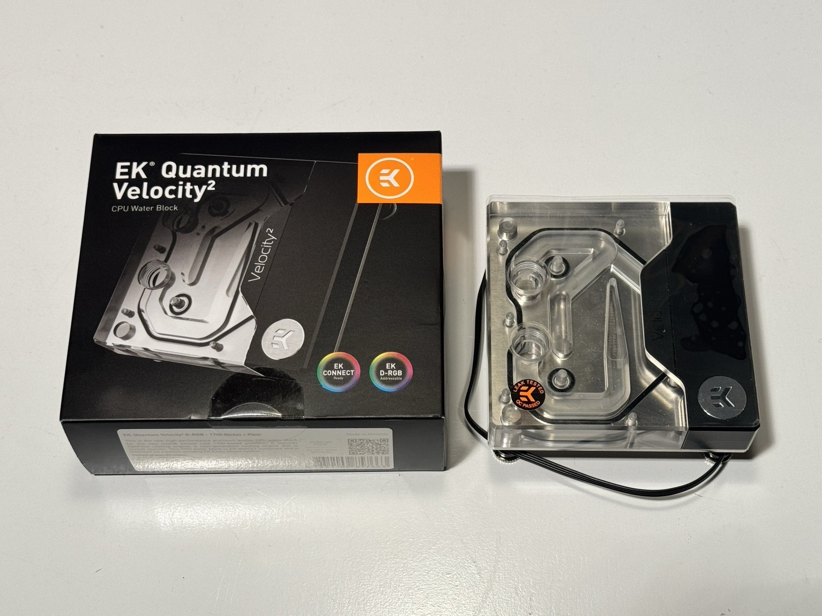 EK Quantum Velocity2 CPU Water Block D-RGB 1700 Nickel + Plexi NEW – Open Box