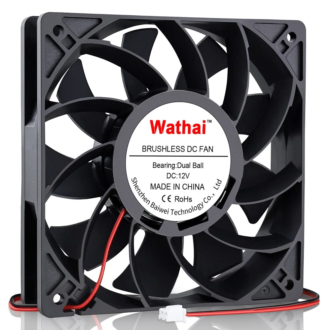 120mm X 25mm 12v High Pressure Cfm Fan Dual Ball High Speed Dc Brushless Cooling
