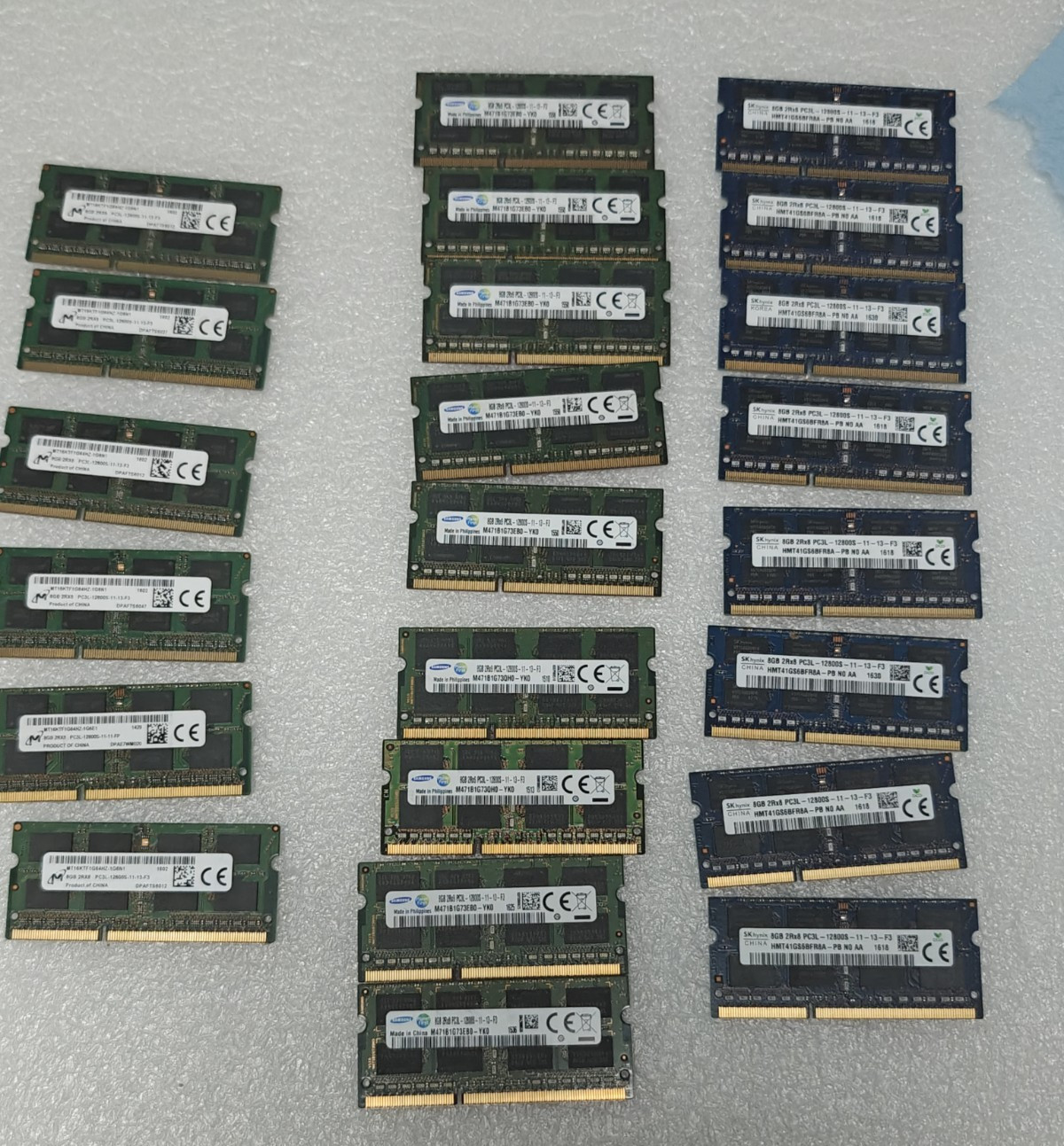Lot of 23 SK Hynix Samsung Micron 8GB PC3L-12800S DDR3L 1600MHz Laptop RAM SODIM