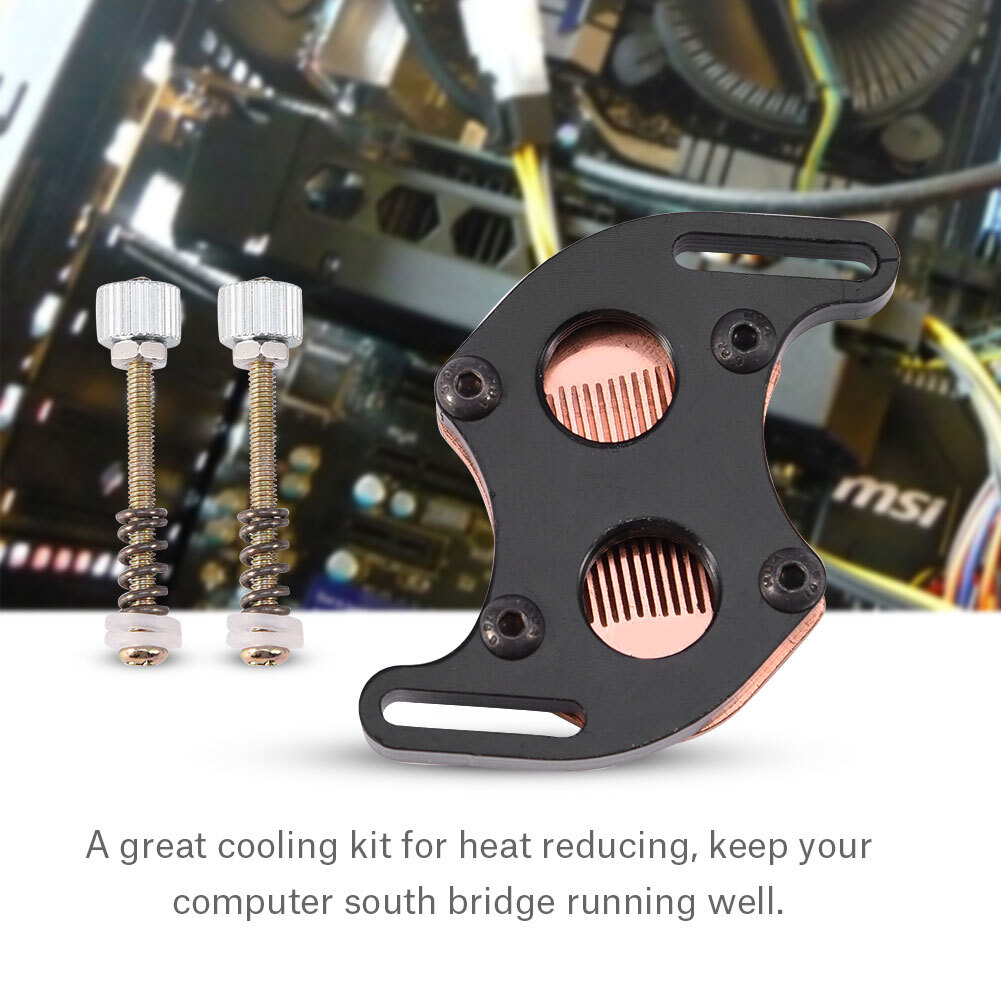 Mini South Bridge Cooling Water Block Cooler Kit Red Copper Base For PC Comp