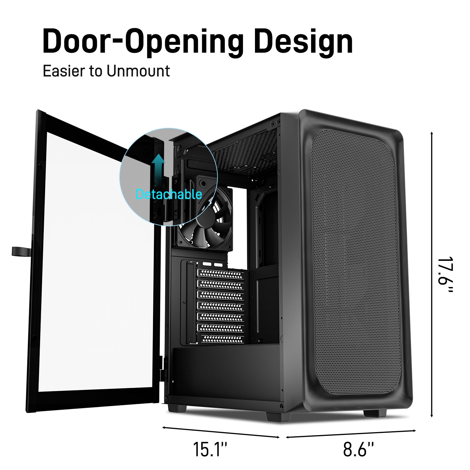 OPEN BOX DARKROCK EC2 Black Micro-ATX Mid Tower PC Case w/ x1 120mm Fan