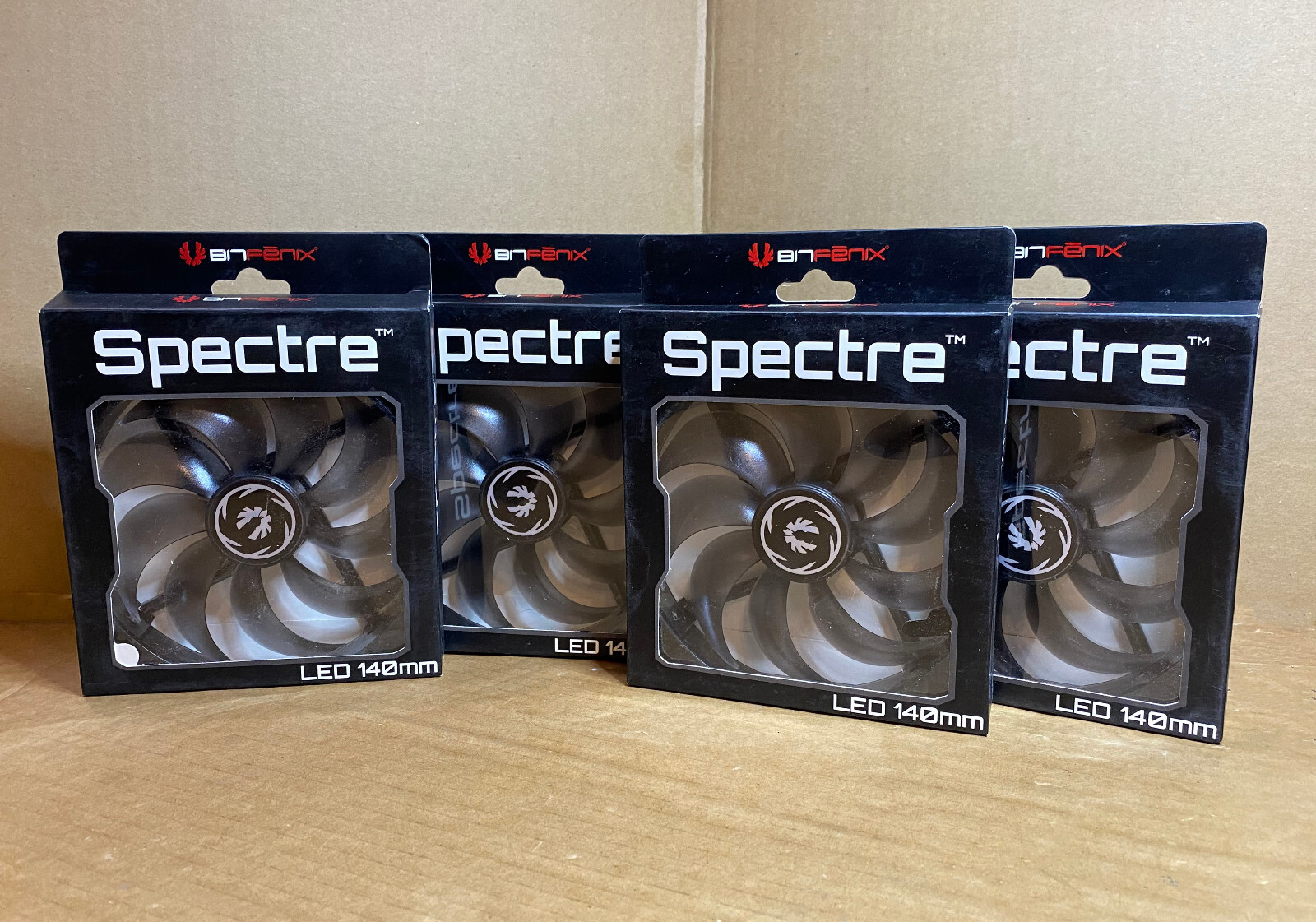 LOT 4x BitFenix Spectre 140mm RED LED Case Fan 3-pin * BFF-BLF-14025R-RP