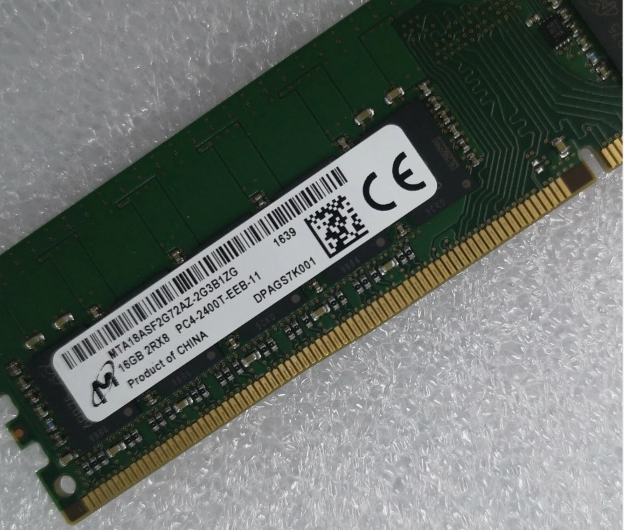 MT Micron 16GB DDR4 2400 ECC UDIMM RAM 2Rx8 PC4-19200 MTA18ASF2G72AZ-2G3B1 288p