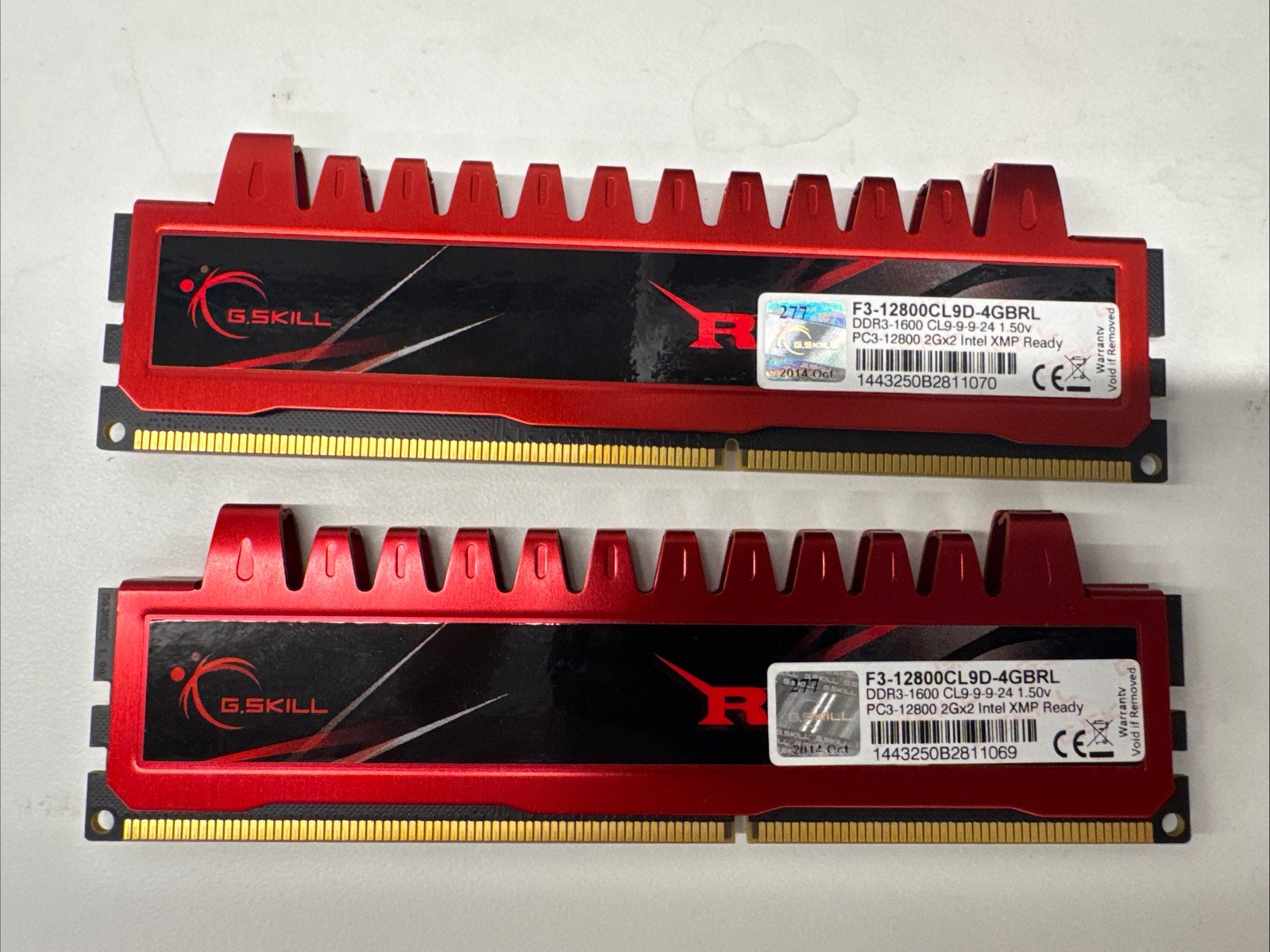 G.SKILL Ripjaws RAM 8GB (2x4GB) F3-12800CL9D-4GBRL DDR3 1600MHz PC3-12800 DIMM