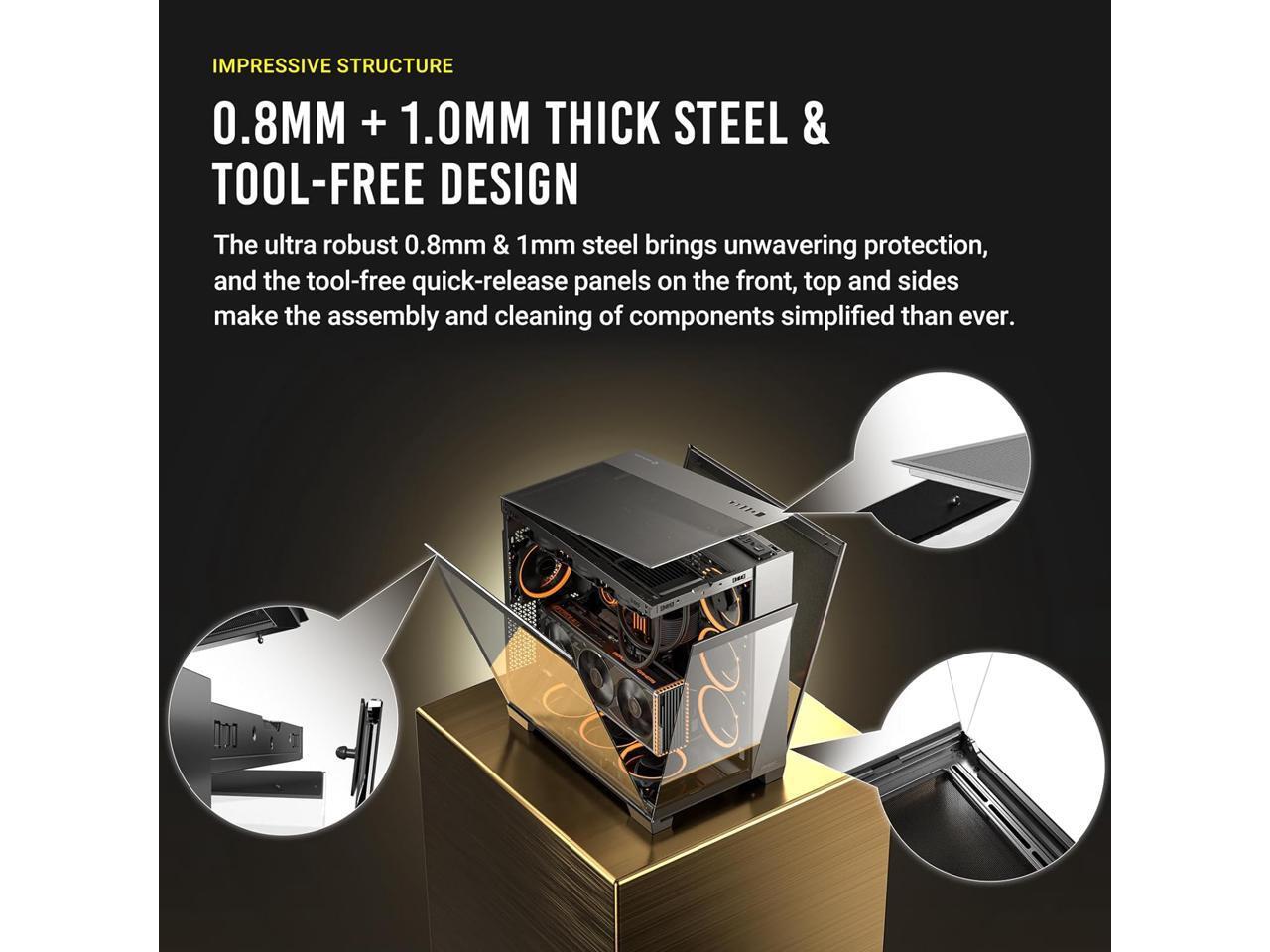 Antec C8, Fans not Included, RTX 40 Compatible, Dual-Chamber, tooless Design, Ty