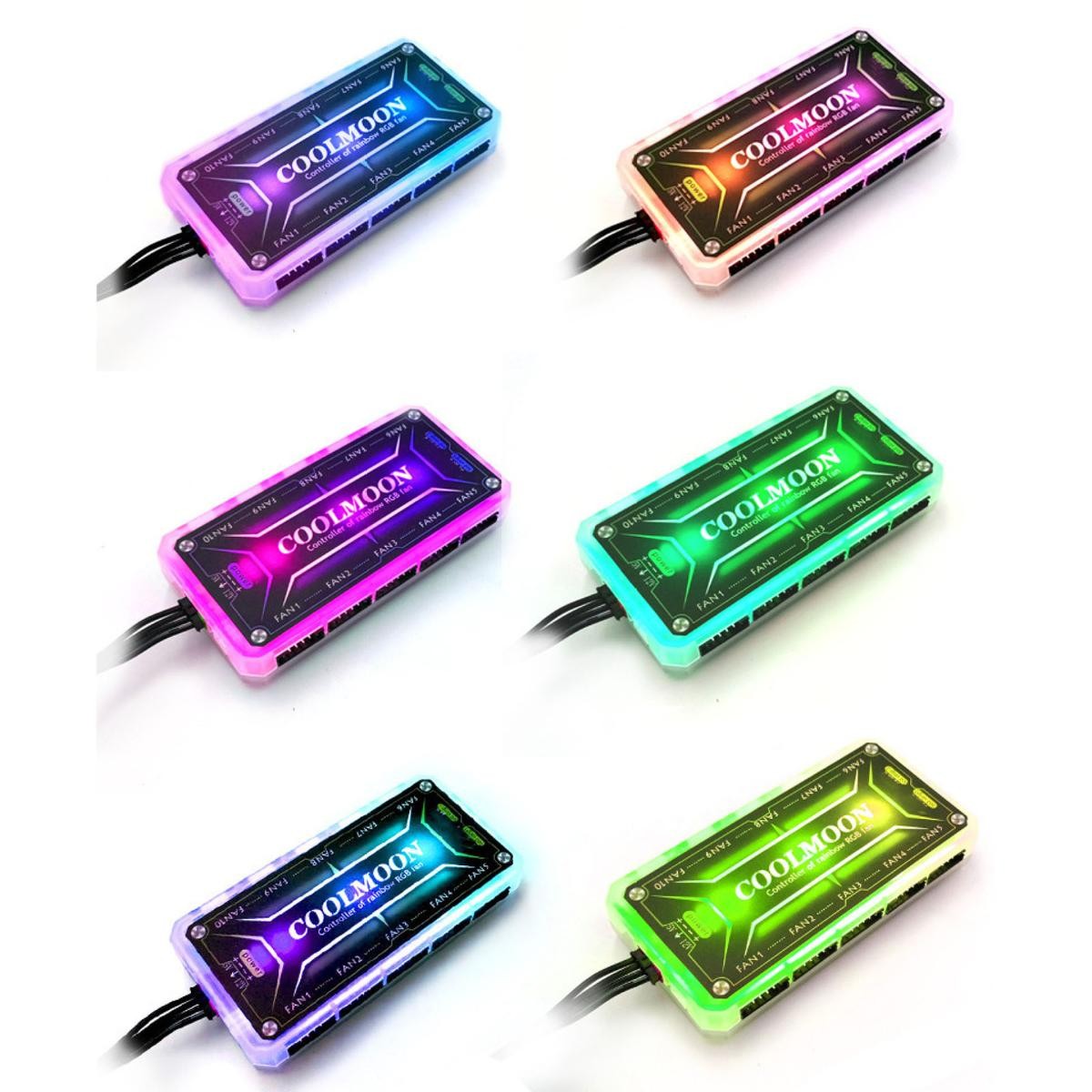 RGB Fan Controller Remote Control Computer Case 12V PC Cooling Chassis Fan Hub X