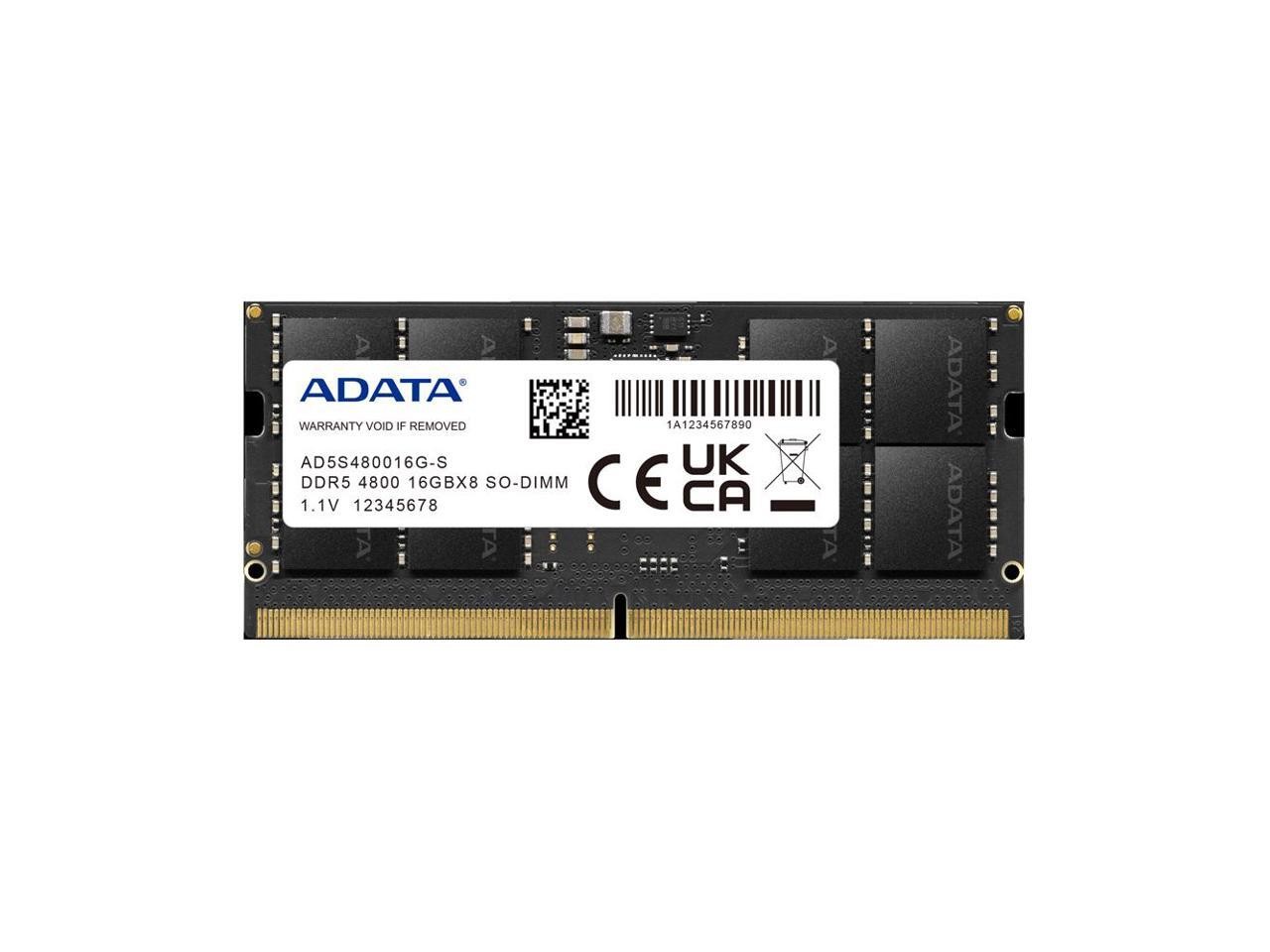 ADATA 16GB 262-Pin DDR5 SO-DIMM DDR5 4800 (PC4 38400) Laptop Memory Model AD5S48