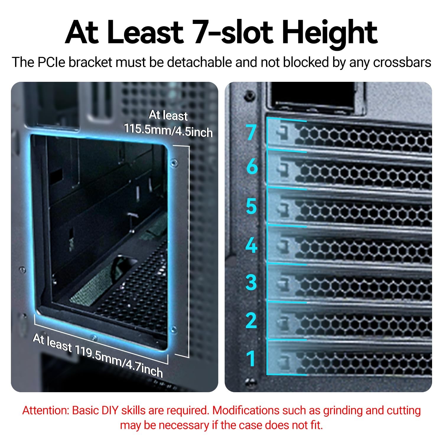 JEYI Vertical GPU Mount, PCIe 5.0/4.0 Riser Cable Mounting Kit for 3, Black