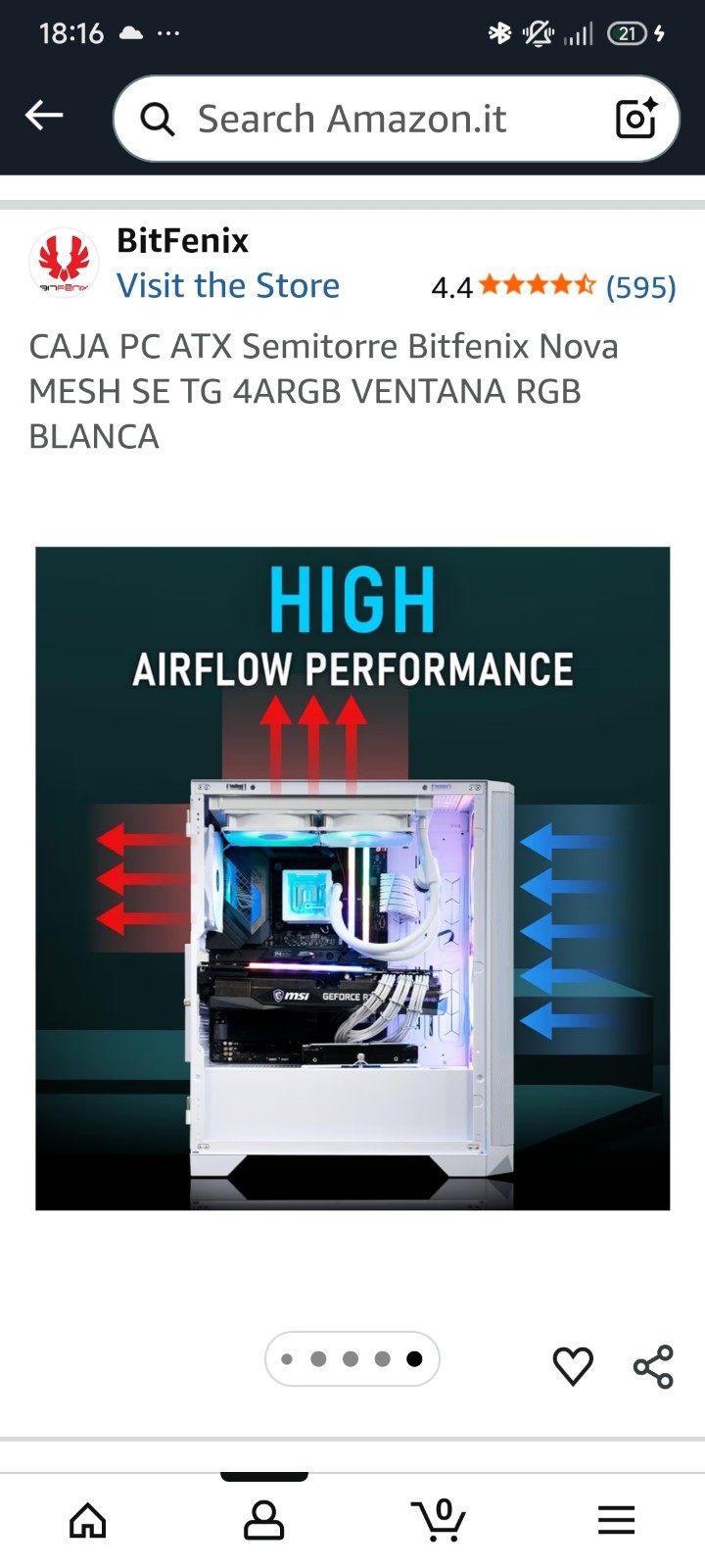 BitFenix Nova Mesh Se Size PC Case, White. For Shipping Contact Me.