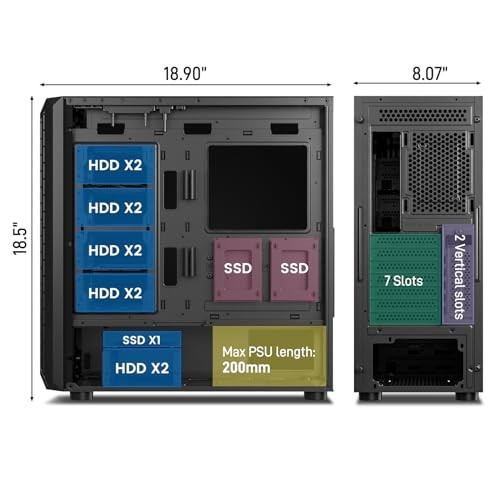 Storage Master ATX NAS Computer Case Mid Tower with 4x120mm Black Classico