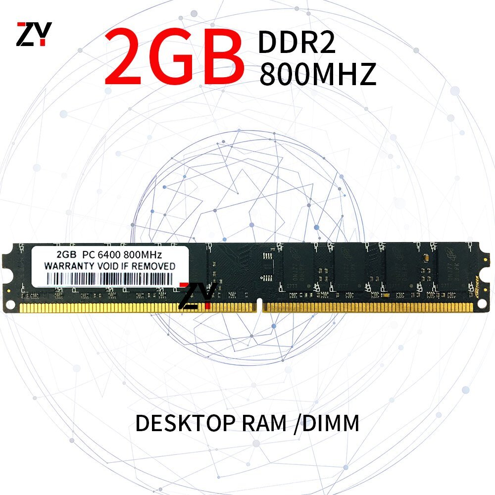 2GB 1GB DDR2 PC2-6400U 800MHz 1.8V CL6 NON-ECC Computer DIMM RAM Desktop Memory