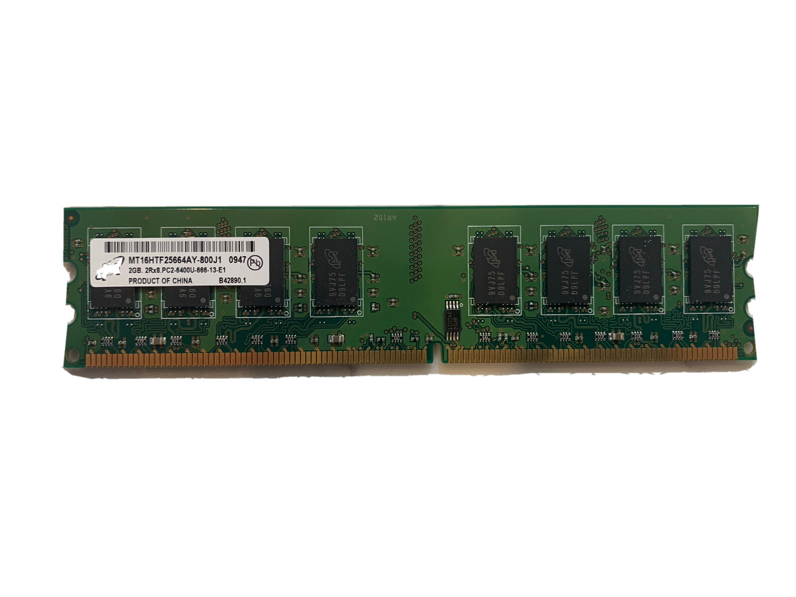 MT16HTF25664AY-800J1 Micron 2GB PC2-6400 DDR2-800MHz 240-Pin DIMM RAM Memory