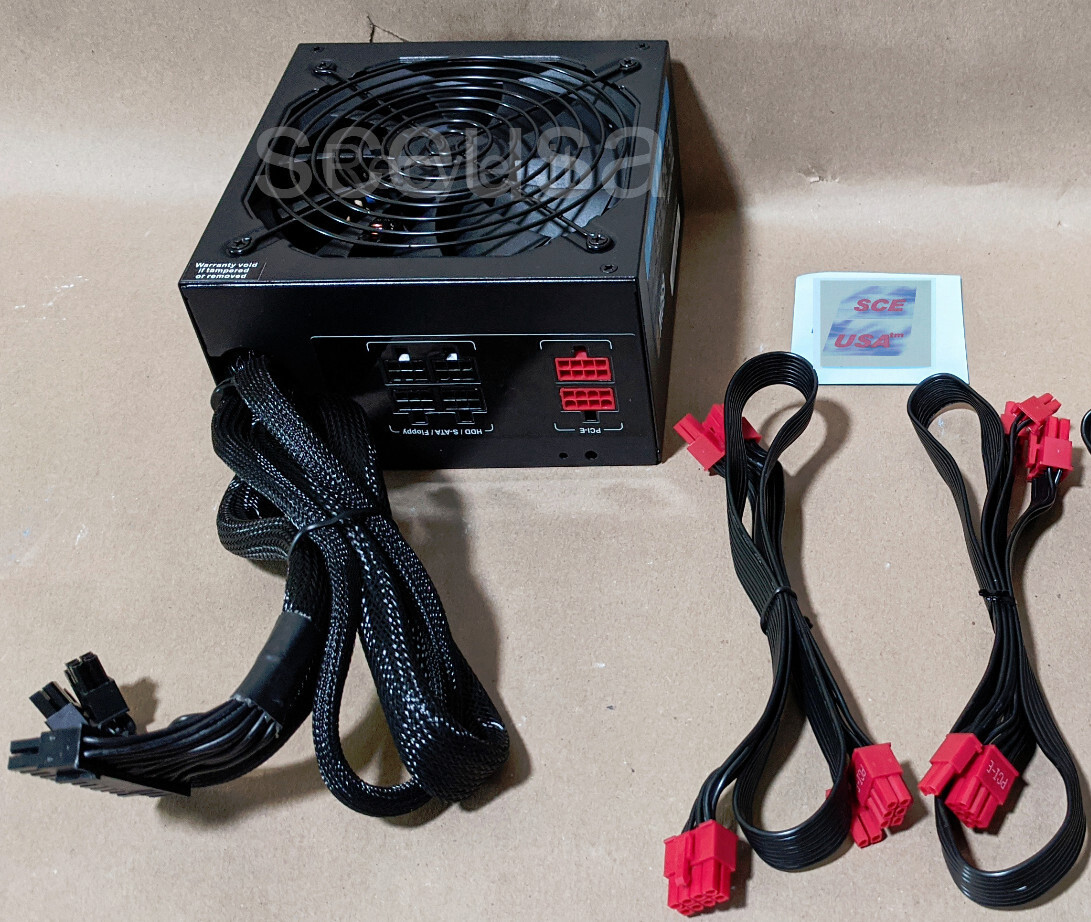 PowerSpec 650W 80+ Gold ATX PC Power Supply 20+4pin, 4+4pin CPU, 4x PCIe Cables