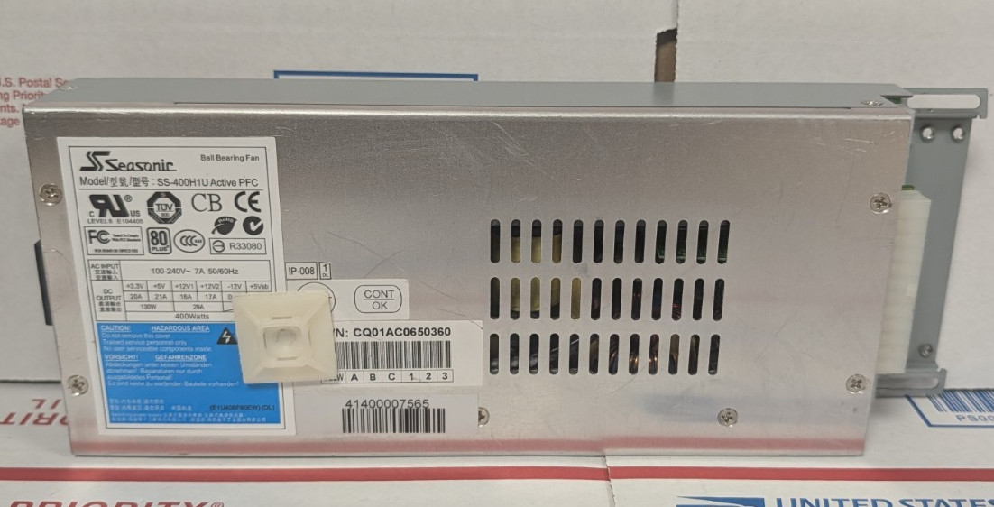 Seasonic SS-400H1U 1U 400W Power Supply Unit Fans Active PFC 24 Pin (TESTED)