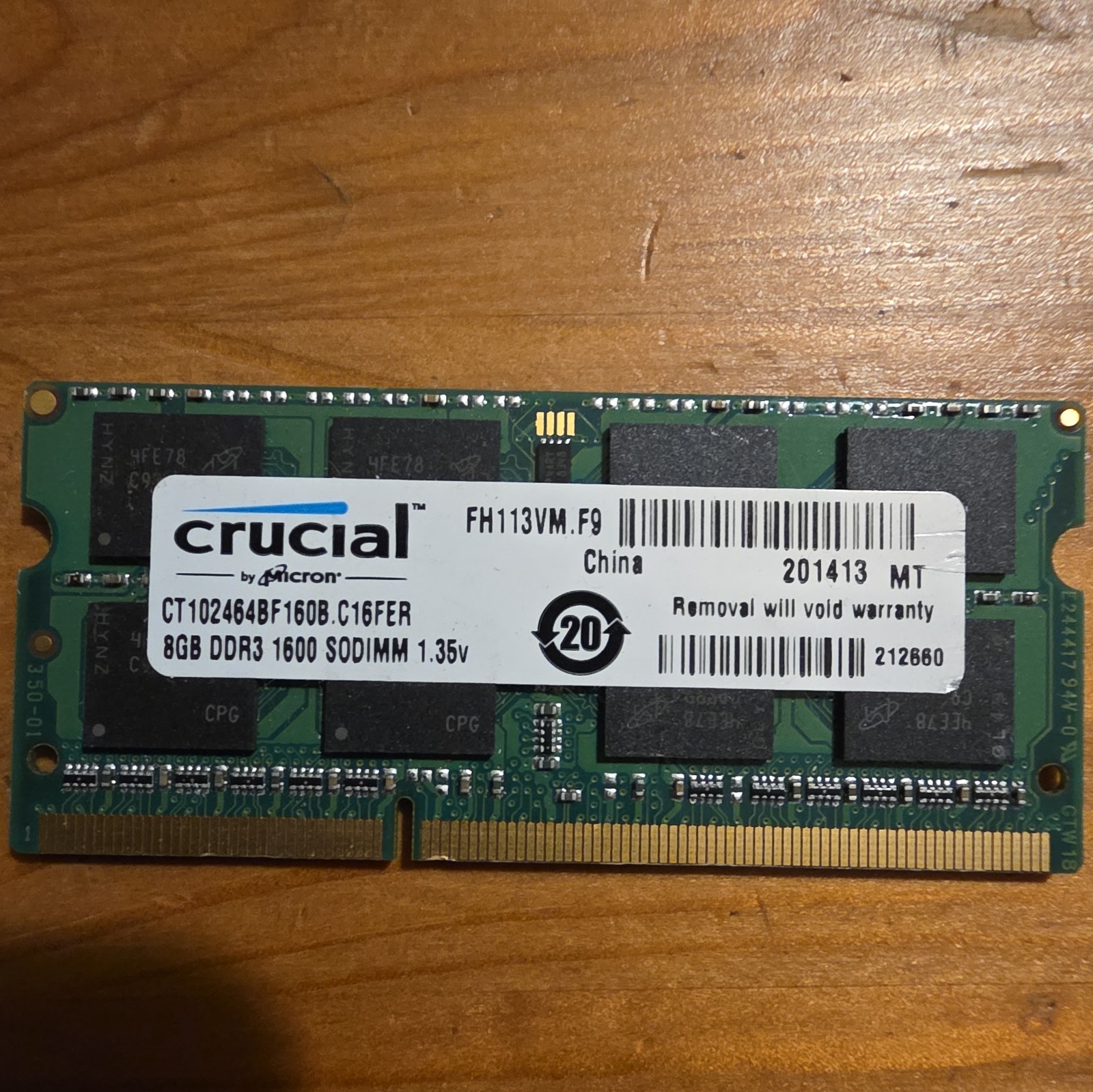 Crucial 8GB DDR3L 1600MHz 204-Pin Sodimm memory LAPTOP RAM PC3L-12800 LOT DDR3L