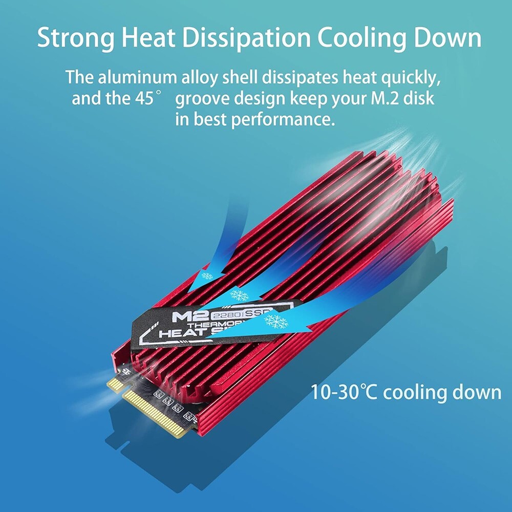 M.2 NVME NGFF 2280 PCIe SSD Copper Heatsink Radiation Fin for Laptop Notebook PC