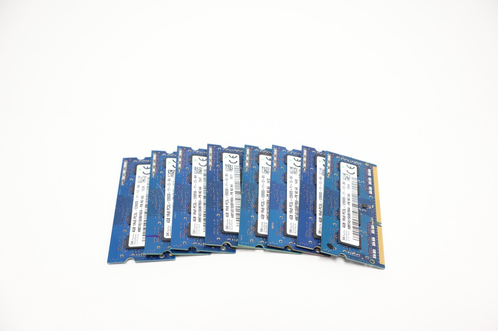 Lot of 8 SK Hynix 4GB 1RX8 PC3L-12800S-11-13-B4 Laptop Memory HMT451S6BFR8A-PB