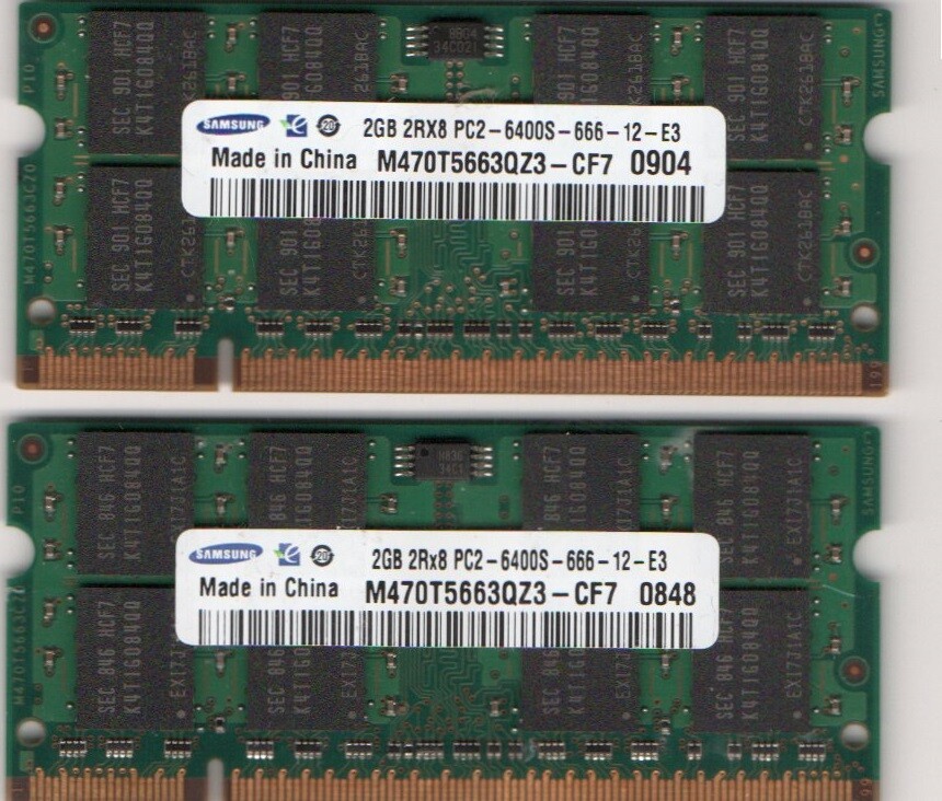 4GB 2X 2GB Kit Panasonic ToughBook CF-30 CF-51R CF-51Q CF-52 CF-74 Laptop Memory