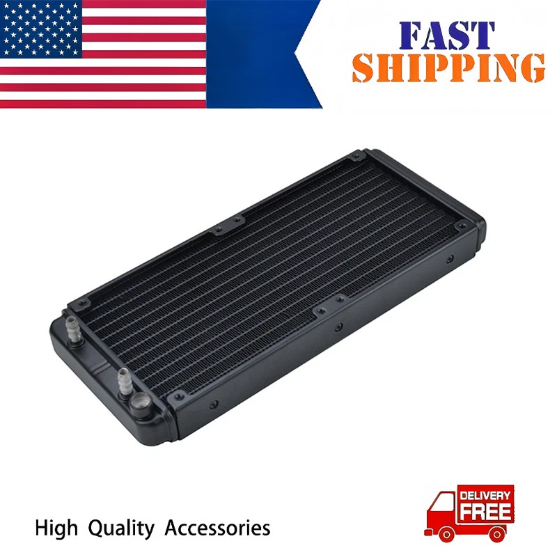 Black 240mm Water Cooling Radiator, 12 Channels, for PC Water Cooling System