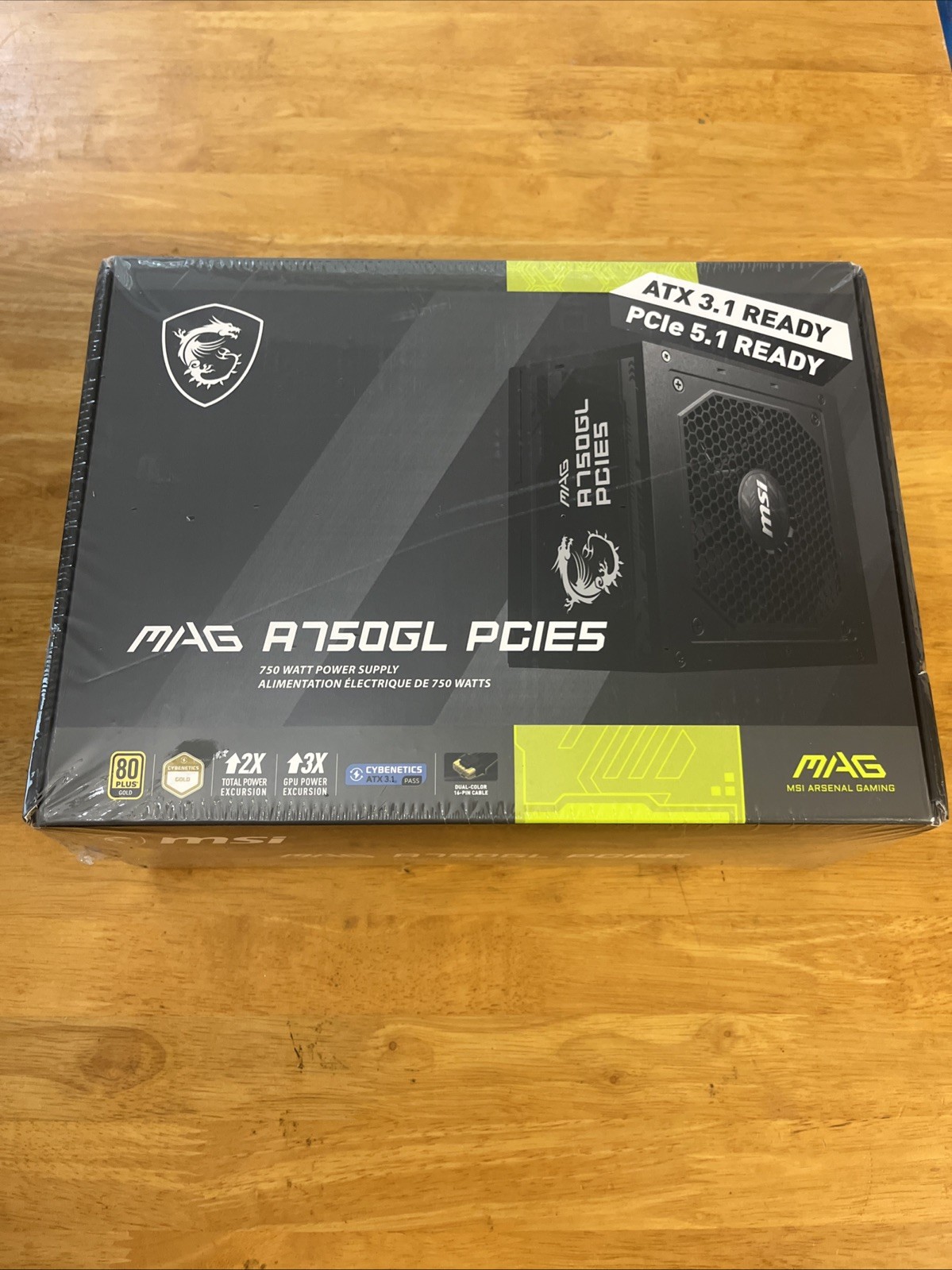MSI – MAG A750GL PCIE5, Fully Modular Compact 750W Power Supply – NEW SEALED