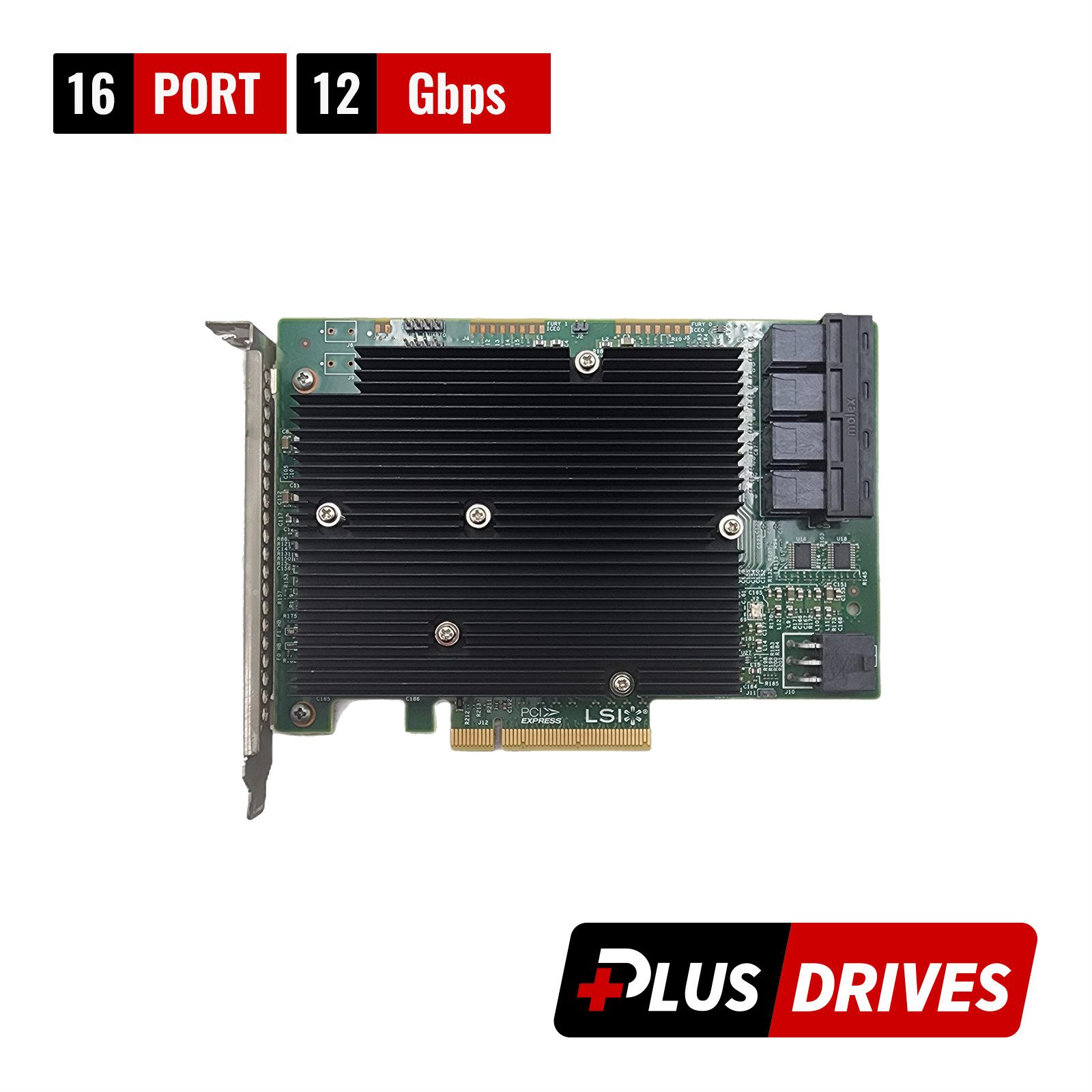 LSI 9300-16i 16 Port 12Gbps SAS 3 HBA ZFS IT-Mode TrueNAS UnRAID – Choose Cable