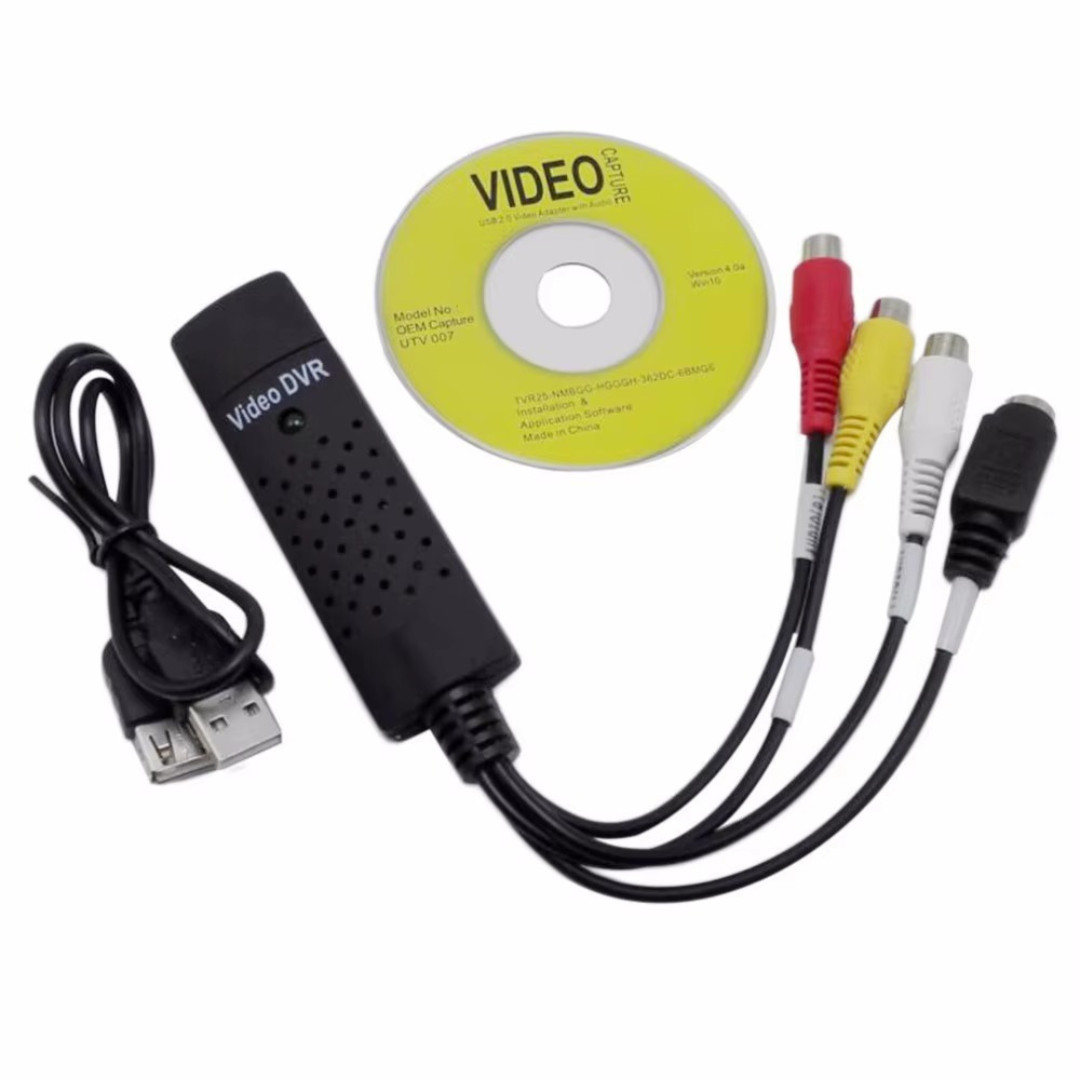 USB Audio Video Capture Card Adapter with USB Cable USB 2.0 to RCA Video Capture