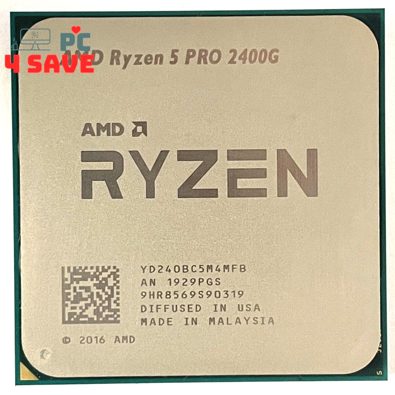 AMD Ryzen 5 Pro 2400G 3.60GHz 4-Core Socket AM4 Processor CPU YD240BC5M4MFB 65W