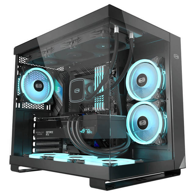 PCCOOLER CPS C3T500 ARGB BK PC Case, Dual-Chamber Mid-Tower ATX Case, Desktop