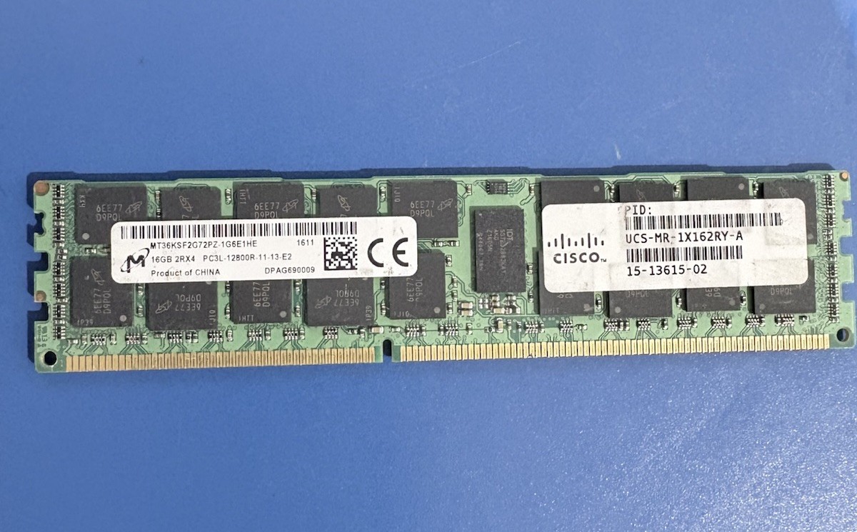 Micron 16GB (1x16GB) SERVER RAM PC3L-12800R DDR3-1600 MT36KSF2G72PZ-1G6E1HE