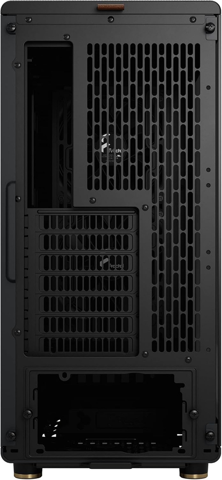North Charcoal Black Tempered Glass ATX Gaming Case with Walnut Front & Fans