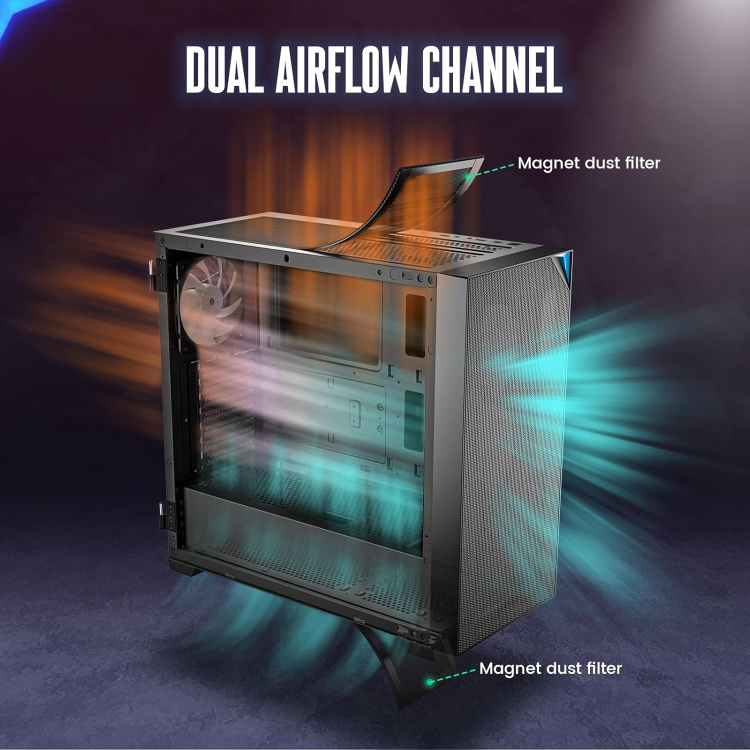 AL800 Full Tower PC Computer Case – Door Opening Design Tempered Glass, E-ATX/AT