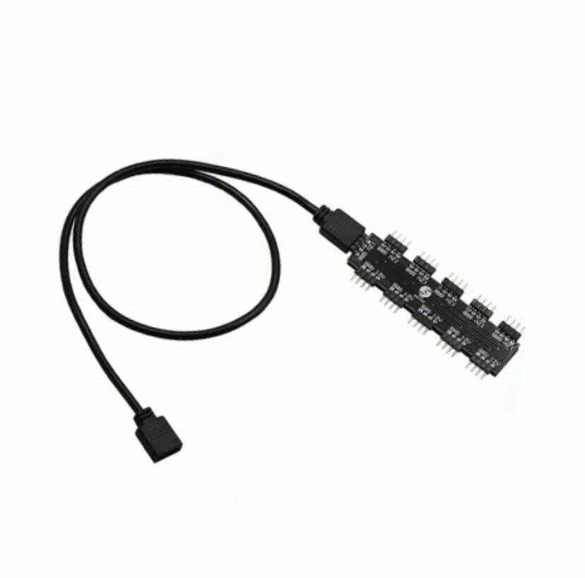 RGB Hub Controller 4Pin 12V for Computer Motherboard Universal 1 to 10 US SELLER