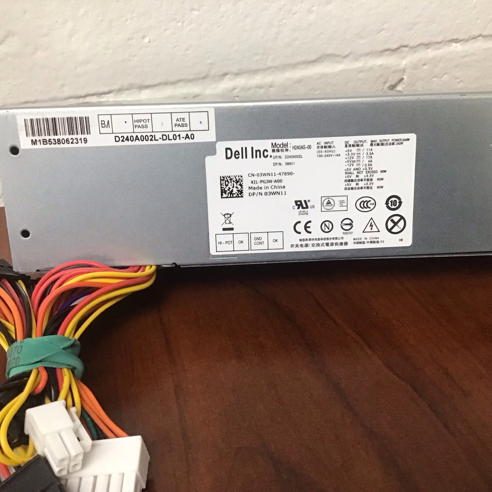 Dell Inc Computer Power Supply 240W Model H240AS-00 D240A002L-DL01-A0 open box