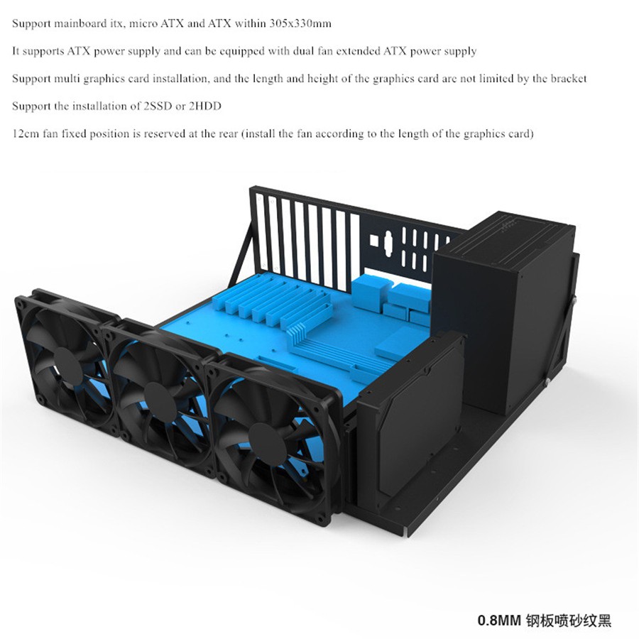 Open Air Frame Mining Rig Bracket For Chassis Computer Case Motherboard EATX USA