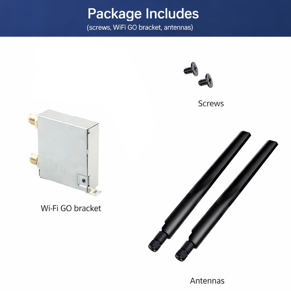 WI-FI Go NGFF M.2 Bracket WiFi 6E Card Dual Antenna for ASUS PC motherboard