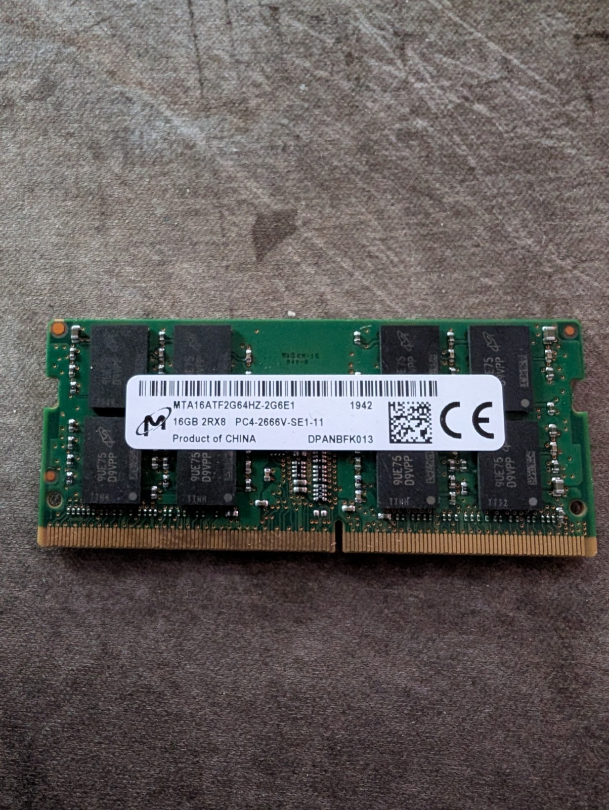 Micron 16GB DDR4-2666 PC4-21300 SODIMM Laptop RAM MTA16ATF2G64HZ-2G6E1