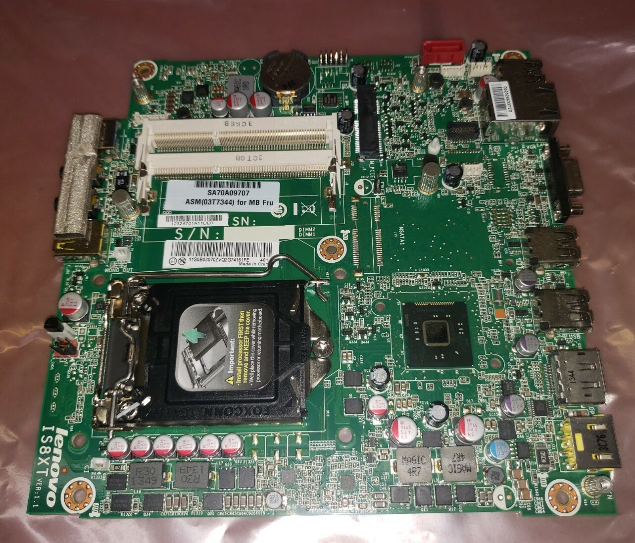 Lenovo Thinkcentre M73 Tiny Motherboard 03T7344