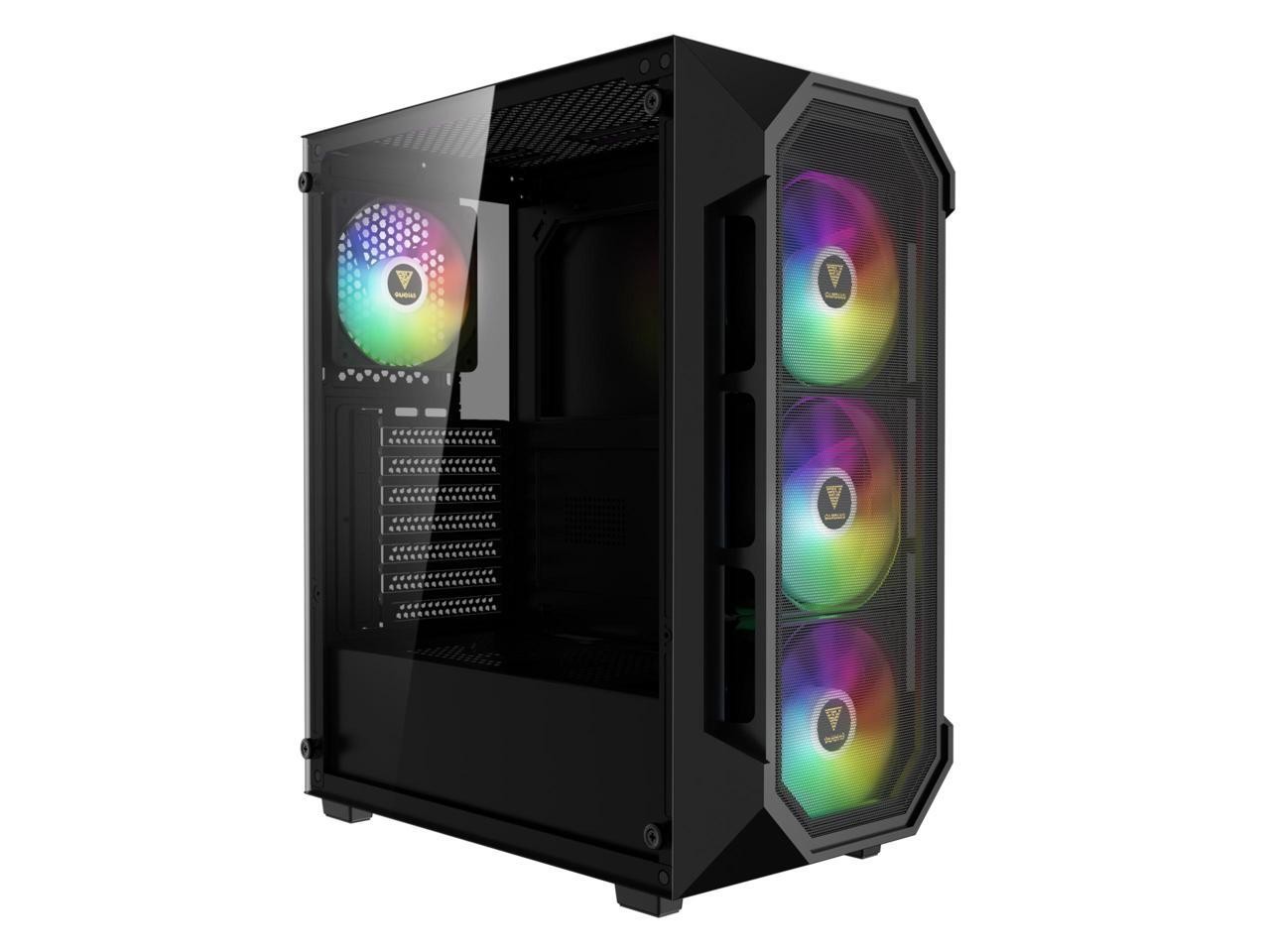 Gamdias AURA GC1 ELITE ARGB, ATX PC case, Tempered Glass Side Panel, 4 ARGB Fans