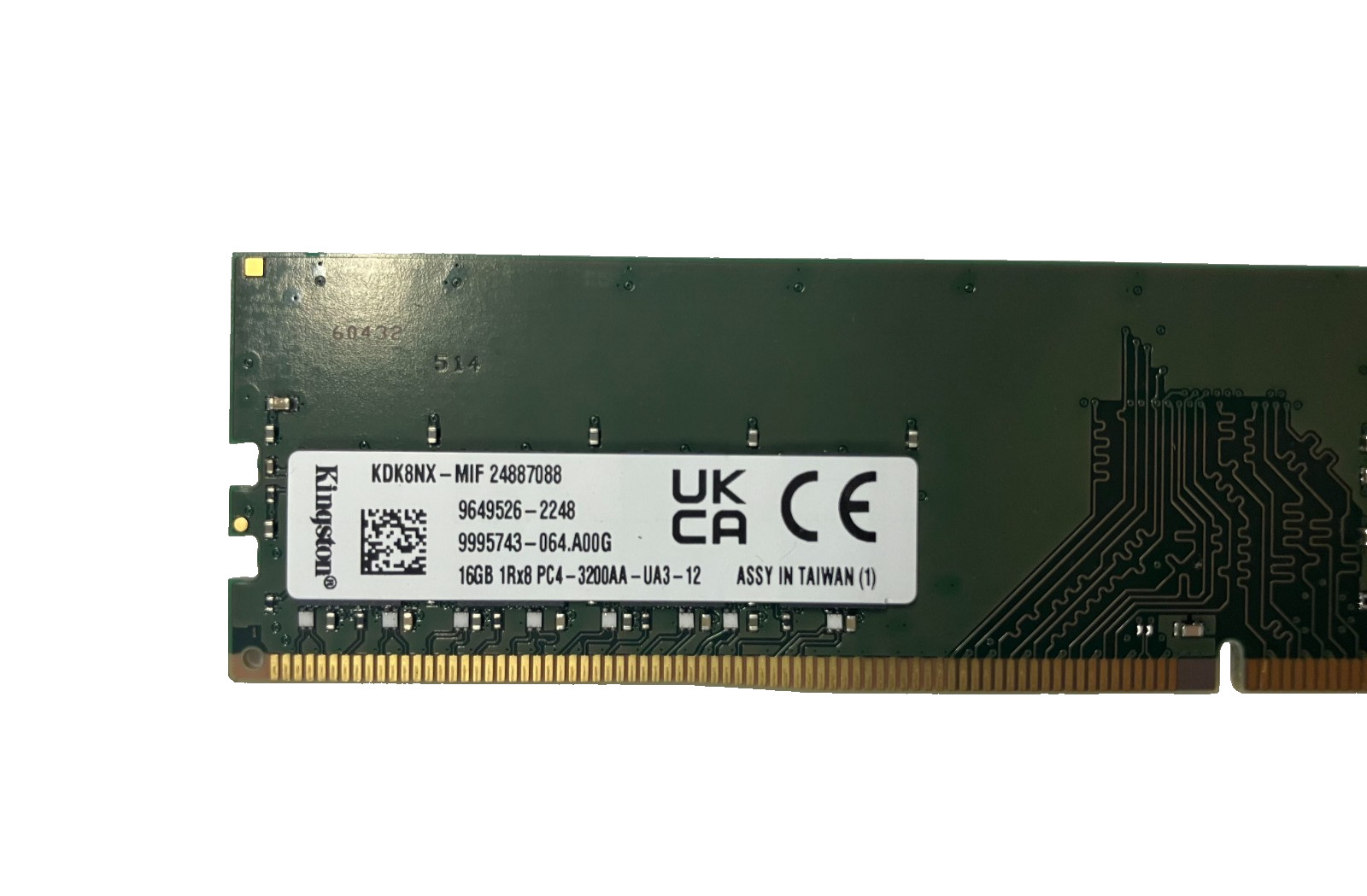 8GB 1Rx8 PC4-3200AA-UA3-12 KDK8NX-MIF Kingston Desktop RAM