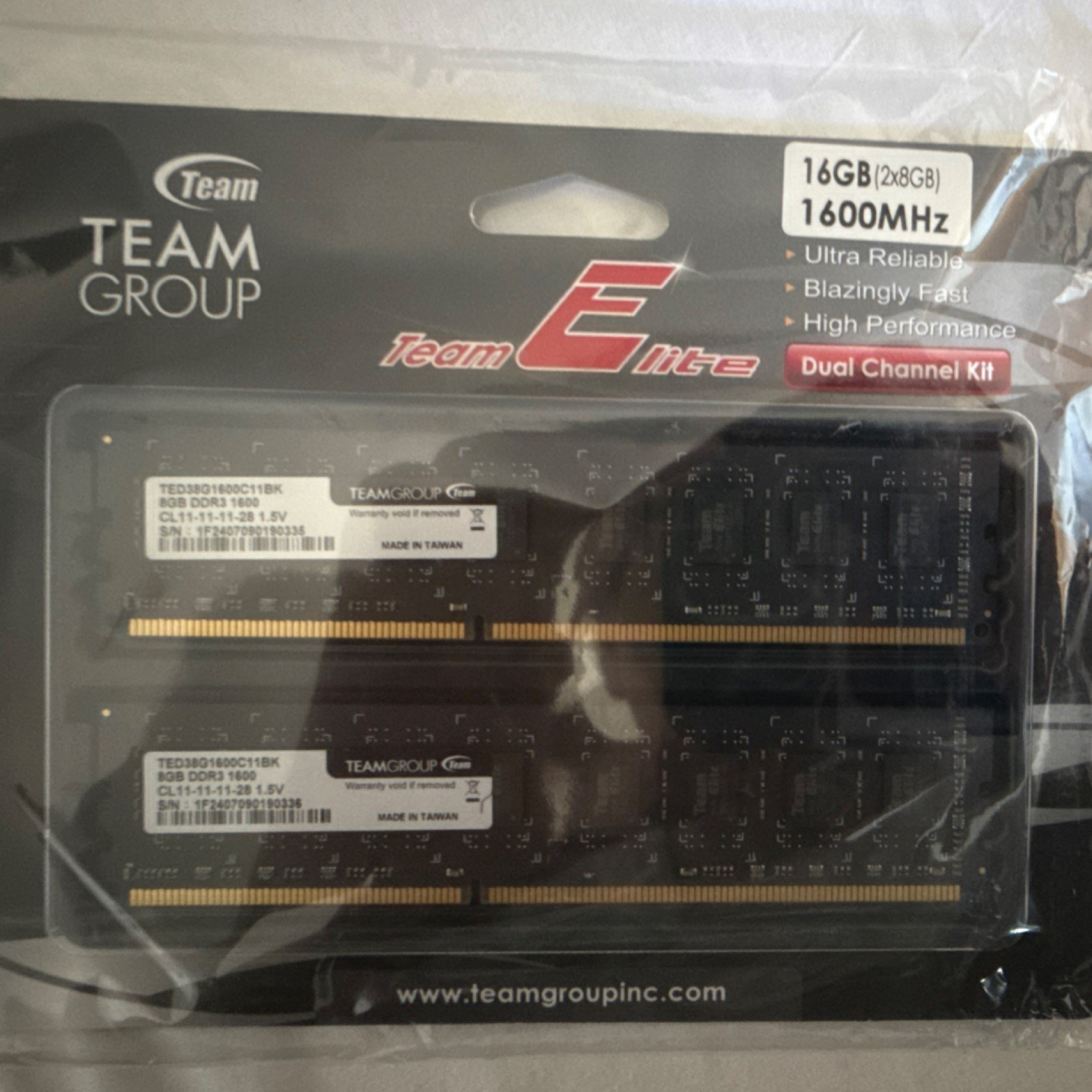 Team Group Team Elite DDR3-1600 DIMM 16GB (2x8GB) 240-Pin Desktop RAM